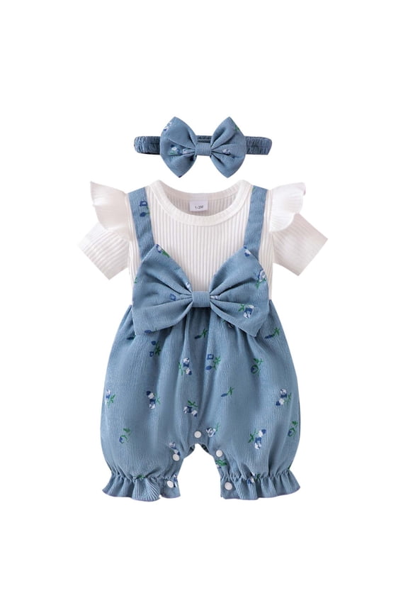 Ropa De Bebe NiñA Baby Girl Clothes Newborn Newborn Baby Girl Fall Clothes Bow Jumpsuits Ruffle Short Sleeve Outfit Infant Cute Romper