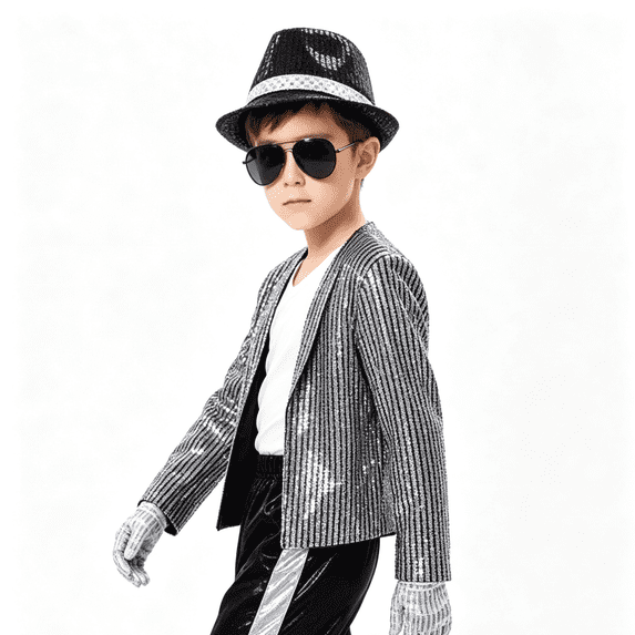 UYYX Size 10 Boys Clothes Kids' Retro Stage Outfit Set Sequin Pants