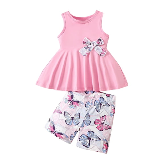 UYYX Summer Outfits For Girls Girls Clothes Size 5 Toddler Girls Summer Outfit Top And Shorts Clothing Set