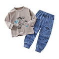 thumbnail image 1 of UYYX Toddler Boy Sets Boys Fall Clothes Fall Winter Toddler Boy Clothes 2Pcs Crewneck Sweatshirt And Pants Sweatsuit Boy Clothing Blue, 1 of 5