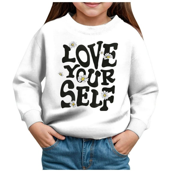 UYYX Toddler Girl Sweatshirt Sweatshirt For Teen Girls Girls Casual Long Sleeve Hoodies Cute Oversized Pocket Sweatshirt Tops 3-4 Years