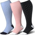 thumbnail image 1 of UZMOG 3 Pack Plus Size Compression Socks for Women & Men, Extra Wide Compression Socks Calf Knee High Stockings, 1 of 4