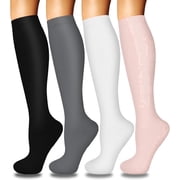 4Pairs Compression Socks for Women & Men for Cycling Athletic Hiking Running