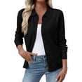 thumbnail image 1 of UZMOG Cardigan Sweaters for Women, Lightweight Trendy Long Sleeve Lapel Collar Button Down Sweater Cardigans, Black, 1 of 9