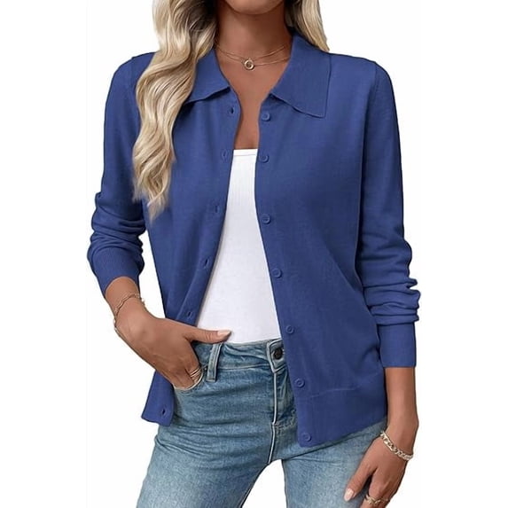 UZMOG Cardigan Sweaters for Women, Lightweight Trendy Long Sleeve Lapel Collar Button Down Sweater Cardigans