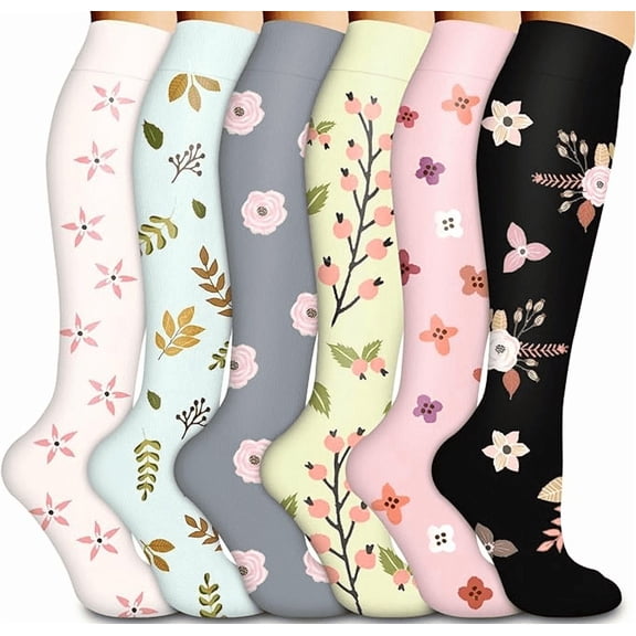 UZMOG 6 Pairs Compression Sock for Hiking