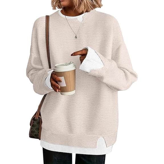UZMOG Sweaters for Women, Fall Clothes Fashion Cowboy Chic Knit Cozy Sweater School Teacher Long Sleeve Pullover