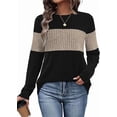 thumbnail image 1 of UZMOG Sweaters for Women, Trendy Color Block Tops Long Sleeve Shirts Early Fall Fashion Winter Clothing, 1 of 6