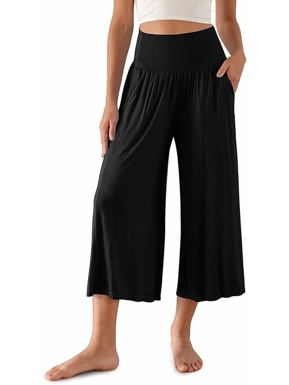 Yoga Pants Women, Capris Flare Leggings for Women, Summer Womens Capri Pants Casual Black Pants for Women