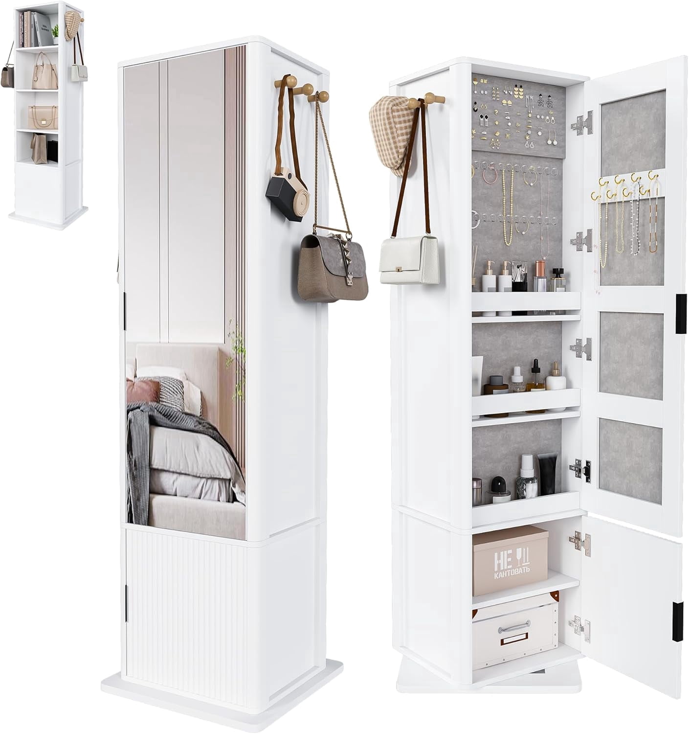 Nathan Muscat 8 Drawer Jewelry Armoire - Beige - Walmart.com