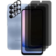 UZWZW (3+3) for Samsung Galaxy A25 5G Privacy Screen Protector Tempered Glass with Camera Lens Protector