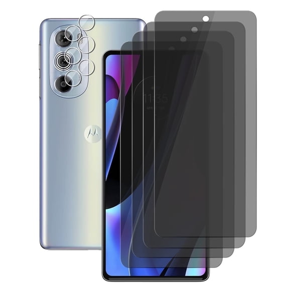 UZWZW (4+2) for Motorola Edge Plus 2022 / Edge Plus 5G UW 2022 / Edge 30 Pro Privacy Screen Protector Tempered Glass with Camera Lens Protector