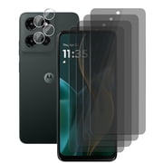 UZWZW (4+2) for Motorola Moto G 5G 2025 Privacy Screen Protector Tempered Glass with (2 Pack) Camera Lens Protector