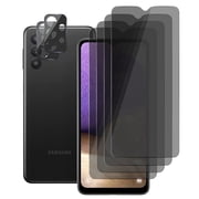 UZWZW (4+2) for Samsung Galaxy A32 5G Privacy Screen Protector Tempered Glass with 2 Pack Camera Lens Protector