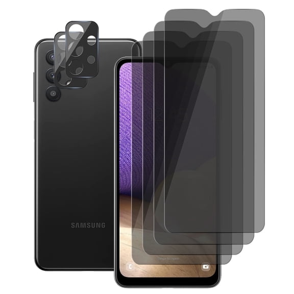 UZWZW (4 2) for Samsung Galaxy A32 5G Privacy Screen Protector Tempered Glass with Camera Lens Protector