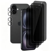 UZWZW (4+2) for iPhone 16 Plus (6.7 inch) Privacy Screen Protector Tempered Glass with Camera Lens Protector