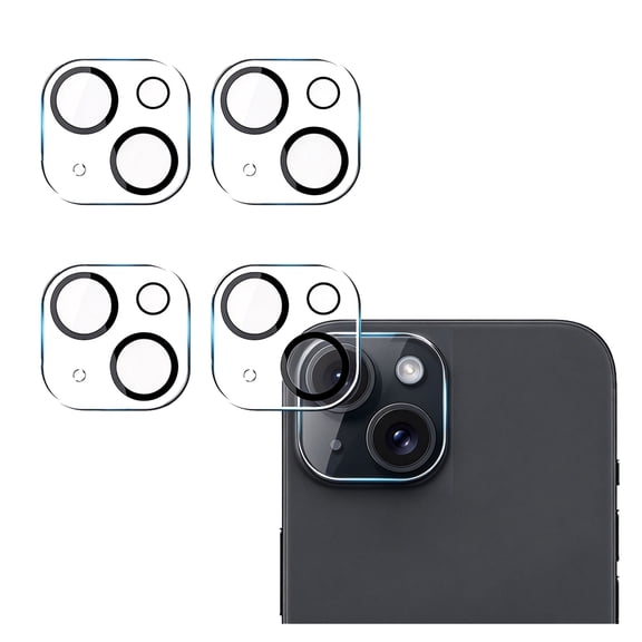 UZWZW Camera Lens Protector for iPhone 15 / 15 Plus, 4 pack