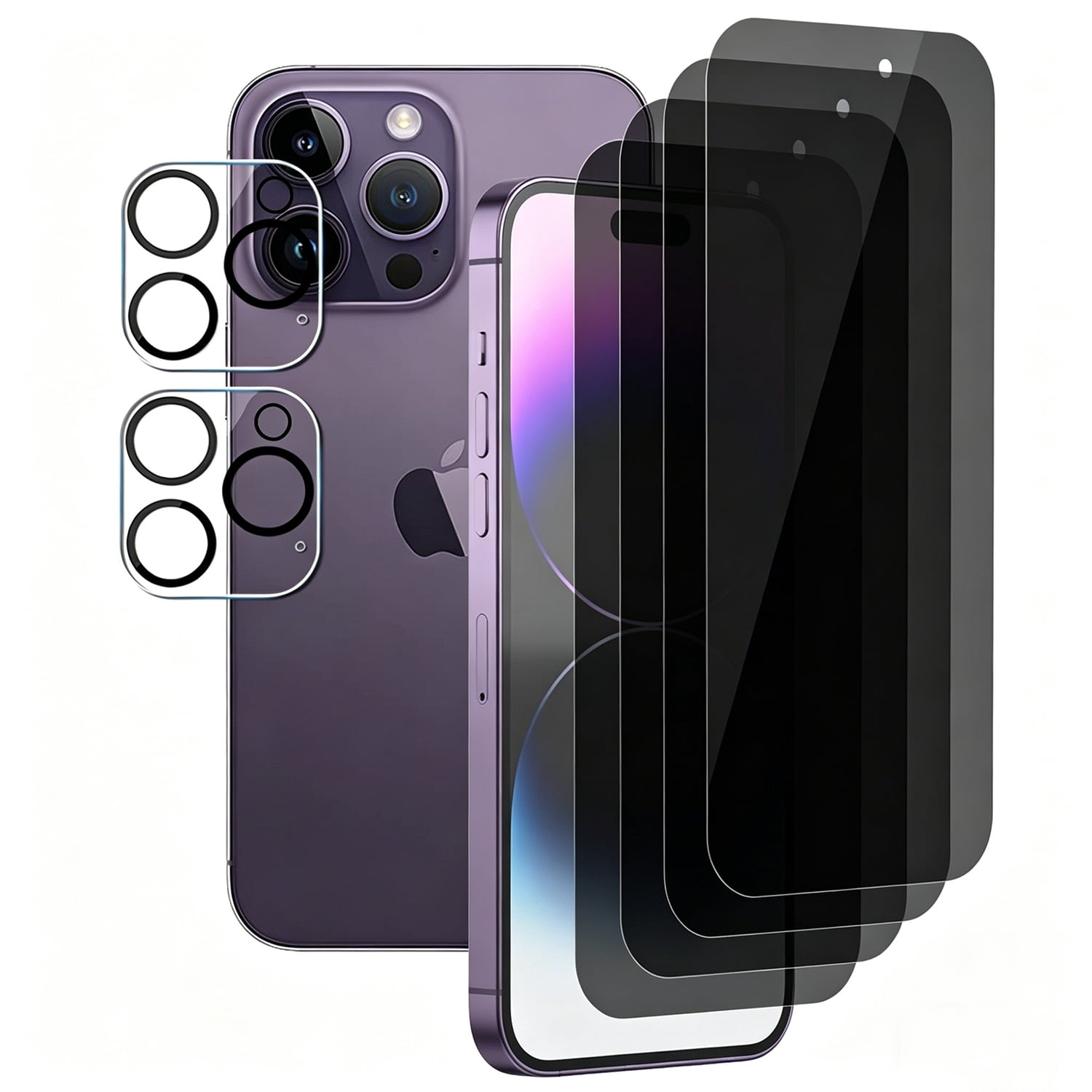 UZWZW 4 Privacy Screen Protector & 2 Lens Protector for iPhone 14 Pro ...