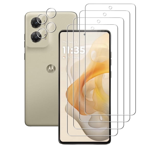 UZWZW (4 2) for Motorola Moto G Stylus 5G (2024) (4 Pack) Tempered Glass HD Clear Screen Protector with (2 Pack) Camera Lens Protector