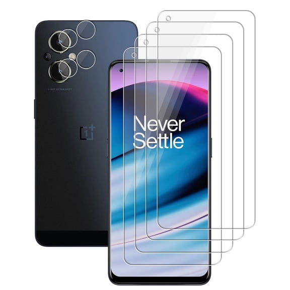 UZWZW (4+2) for OnePlus Nord N20 5G (4 Pack) Tempered Glass HD Clear Screen Protector with (2 Pack) Camera Lens Protector