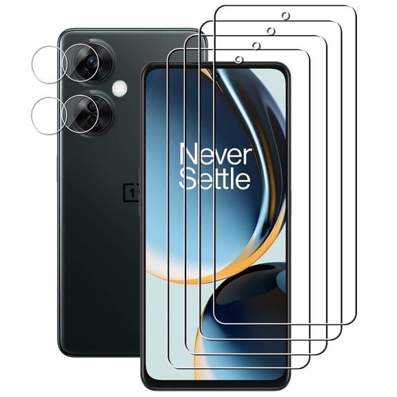 UZWZW (4+2) for OnePlus Nord N30 5G (4 Pack) Tempered Glass HD Clear Screen Protector with (2 Pack) Camera Lens Protector