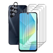 UZWZW (4+2) for Samsung Galaxy A16 (5G / 4G) (4 Pack) Tempered Glass HD Clear Screen Protector with (2 Pack) Camera Lens Protector