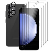 UZWZW (4+2) for Samsung Galaxy S23 FE 5G (4 Pack) Tempered Glass HD Clear Screen Protector with (2 Pack) Camera Lens Protector