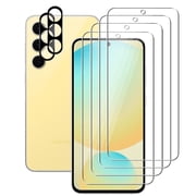 UZWZW (4+2) for Samsung Galaxy S24 FE 5G (4 Pack) Tempered Glass HD Clear Screen Protector with (2 Pack) Camera Lens Protector