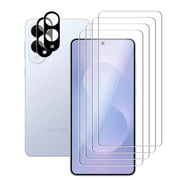 UZWZW (4+2) for Samsung Galaxy S25 Edge 5G (4 Pack) Tempered Glass HD Clear Screen Protector with (2 Pack) Camera Lens Protector