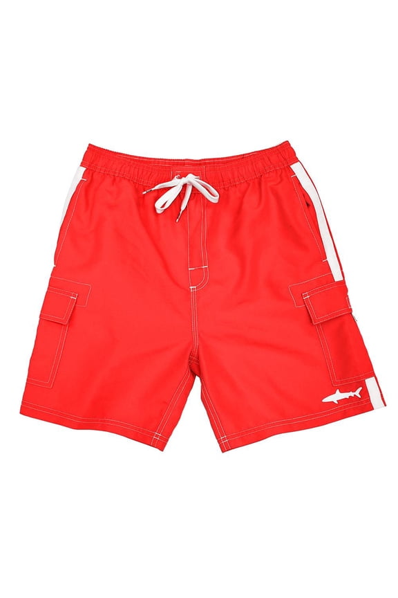 Kids Swim Shorts Fast Dry Fun Print, Red, Size: 2-4, Uzzi Active Wear