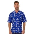thumbnail image 1 of UZZI Mens Hawaiian Casual Button Down Short Sleeve Beach Surf Aloha Party Shirt, Blue Aloha, Size: Medium, Uzzi Active Wear, 1 of 3