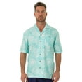 thumbnail image 1 of UZZI Mens Hawaiian Casual Button Down Short Sleeve Beach Surf Aloha Party Shirt, Mint Flowers, Size: Large, Uzzi Active Wear, 1 of 3