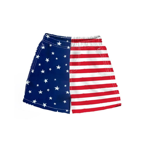 UZZI Toddler Swim Shorts Fast Dry Fun Print, Flag, Size: 4T, Uzzi Active Wear