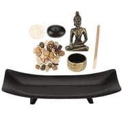 Uadme 1 set Zen Buddhism Candlestick Incense Holder, Tabletop Buddha Statue Home Zen Garden Buddhism Candlestick Incense Holder Set