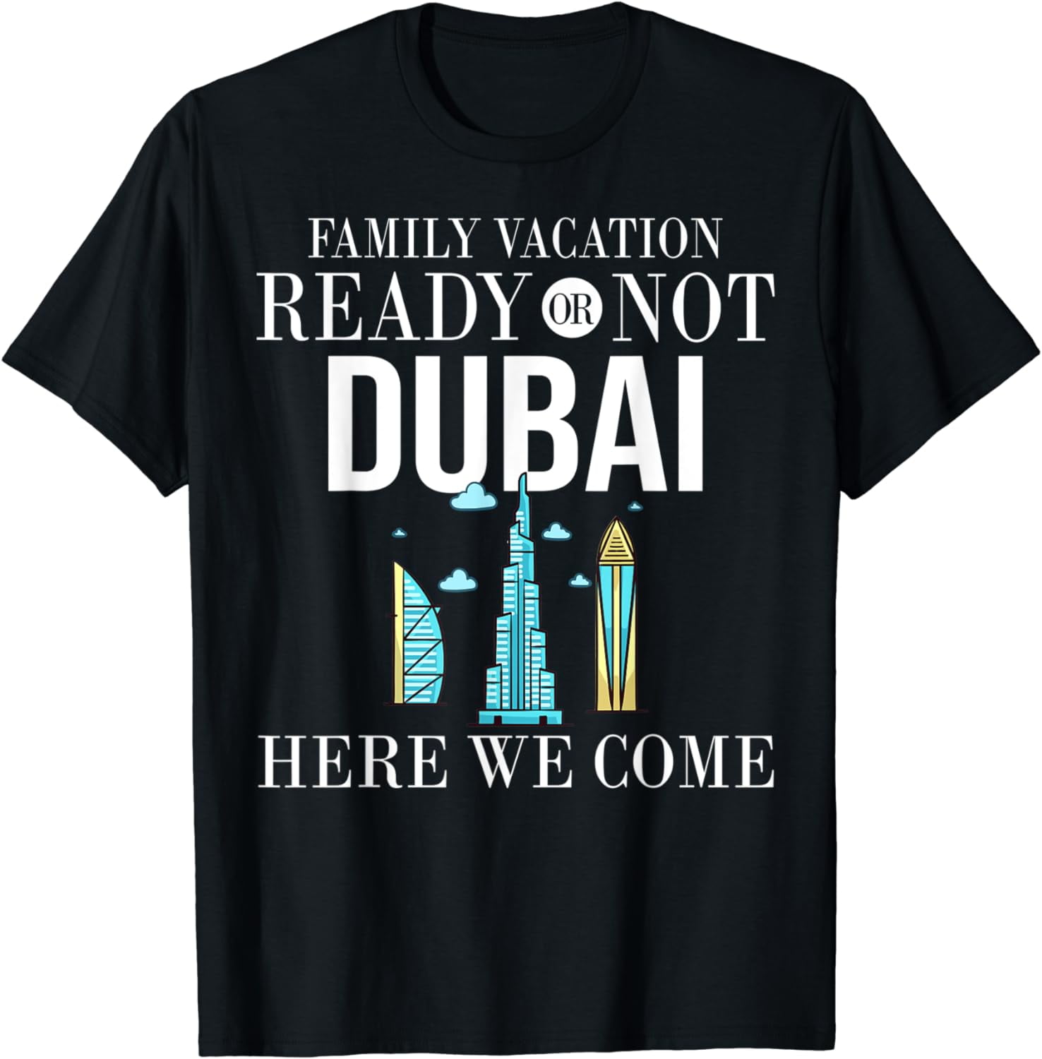 Uae City Trip Skyline Map Travel TShirt