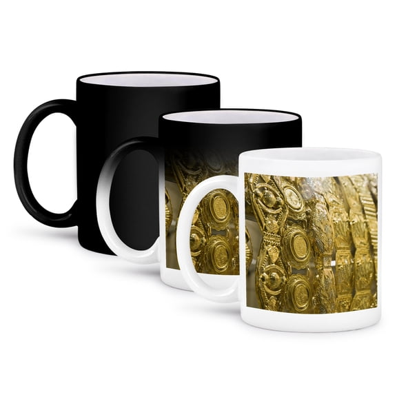 Uae, Dubai, Deira Gold Souk, Gold Belts At The Market-As44 Wbi0326 - Walter Bibikow, 11oz Magic Transforming Mug