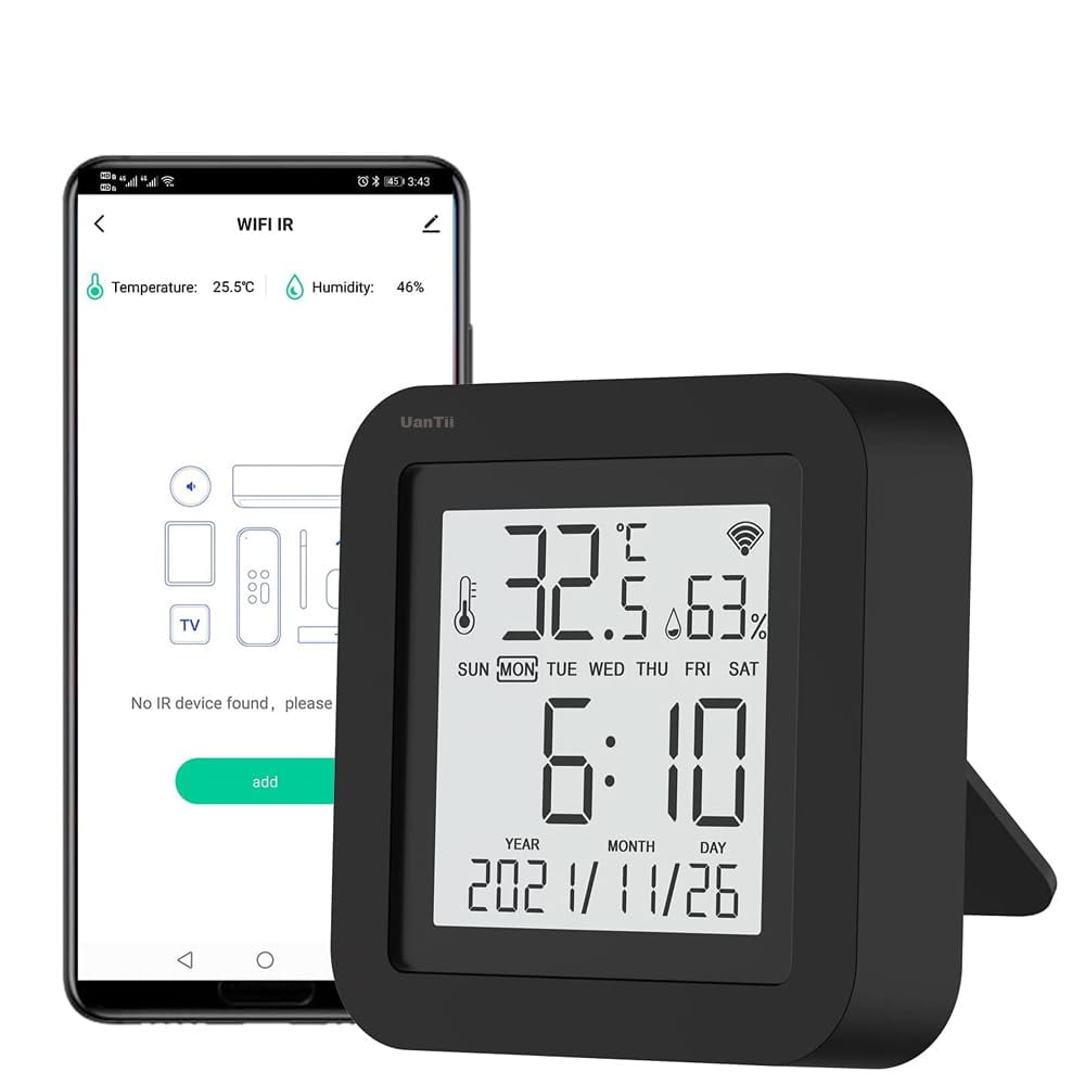 UanTii Tuya Smart Wifi IR Remote Control with Temperature and Humidity ...