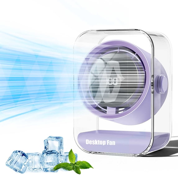 Uandlove 100-Speed Rechargeable Desk Fan, 1800mAh Portable Table Air Circulator with Quiet Brushless Motor, Compact Personal Cooling Fan for Home Office Bedroom Travel