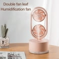 thumbnail image 1 of Uandlove Air Humidifier Double Leaf Spray Water Refrigeration Humidification Fan INS Desktop Humidifier Desk Fan Office Desktop Dormitory Small Fan Pink, 1 of 6