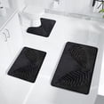 thumbnail image 1 of Uandlove Bath Mat,3 Pieces Leaf Floor Mat For Bathroom Non-Slip Rug Mat Microfiber Polyester,Bath Rugs For Bathroom Floor,19.68x31.49in,Black, 1 of 8