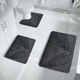 thumbnail image 1 of Uandlove Bathroom Rug,3 Pieces Leaf Floor Mat For Bathroom Non-Slip Rug Mat Microfiber Polyester,Bathroom Mat for Tub,19.68x31.49in,Dark Grey, 1 of 8