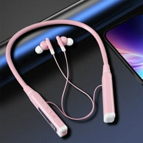 Uandlove Bluetooth Headphones for Kids,Hanging Neck Bluetooth 5.3 Wireless Earphones Intelligent Ultra Long Standby Waterproofs Wireless Earphones,Pink