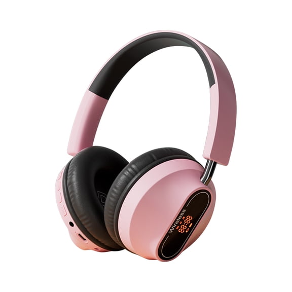 Uandlove Bluetooth Headphones for Kids,Headworn Bluetooth Earphones With Display Screen And Sound Reception,Pink