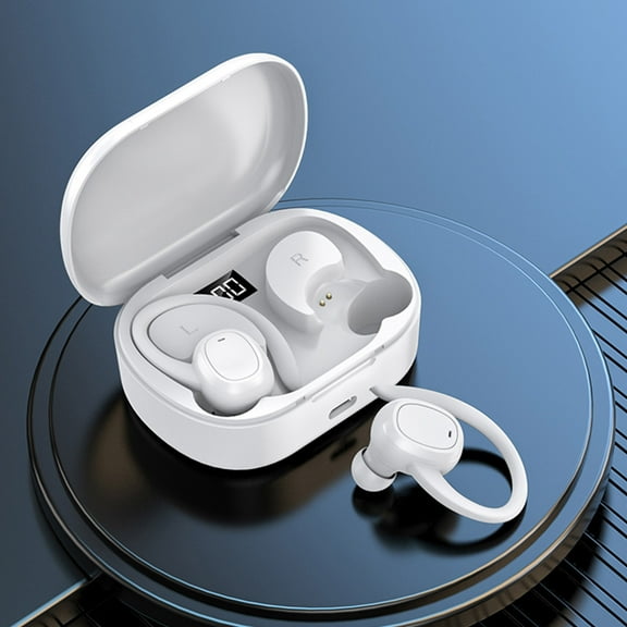 Uandlove Bluetooth Headset for Computer,Wireless Earbuds Bluetooth 5.3 Headphones With Wireless Charging Case Wireless Earphones With Noise Cancelling Mic IPX7 Earphones Control,White