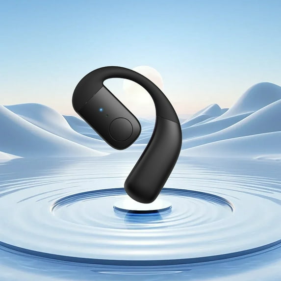 Uandlove Bluetooth Headset Gaming,Business Bluetooth Headphones Single Ear OWS Open Ultra-long Battery Life Intelligent Noise Reduction Black