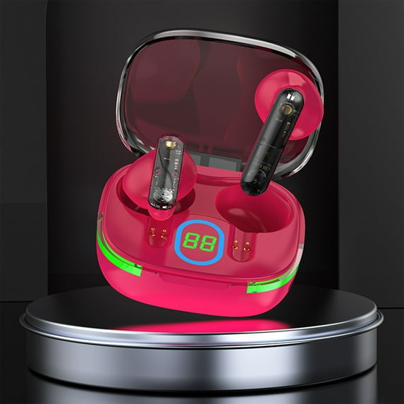 Uandlove Bluetooth Headset PS5,Wireless Earbuds Bluetooth 5.3 In Ear Light-Weight Built-in Microphone Immersive Premium Sound Headset With Breathing Light Charging Case,Hot Pink