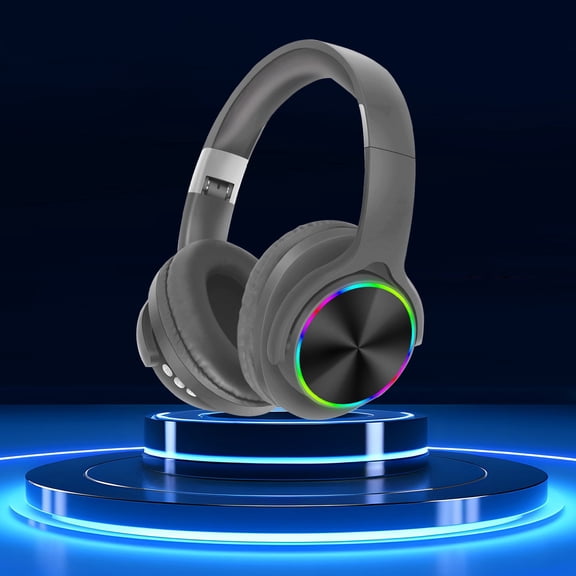 Uandlove Bluetooth Headset for Truckers,Headphones Wireless Bluetooth Headset Subwoofer Bluetooth Mobile Computer Game Music Sports Game IPX4 Waterproofs Headphones,Gray