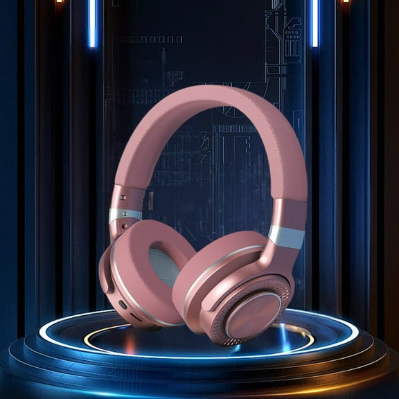 Uandlove Bluetooth Headset for Truckers Wireless Earbuds Over Ear Bluetooth Wireless Headphones Intelligent HiFi Stereo Foldable Lightweight Headset With Deep Bass,Pink