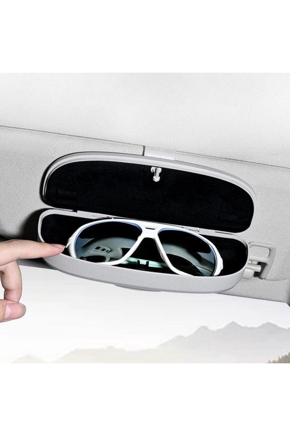 Car Sunglasses Holder for Visor - Scratch Proof Eyeglass Case, Auto Sun Visor Organizer Storage Box for Car Truck SUV
