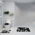 thumbnail image 1 of Uandlove Black Marble Bathroom Rugs Set 3 Piece Non Slip, Plush U-Shaped Toilet Mat and Lid Cover Soft Absorbent Machine Washable Bath Mat Set, 1 of 6